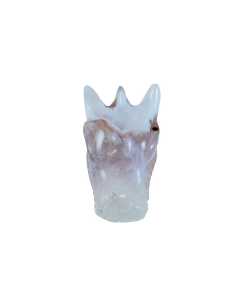 Agate Druzy Dragon Head