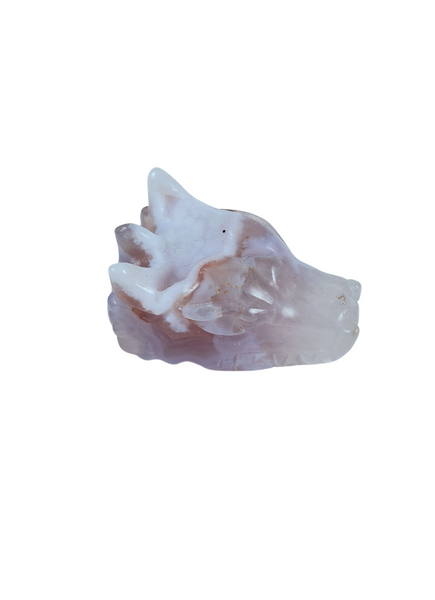 Agate Druzy Dragon Head