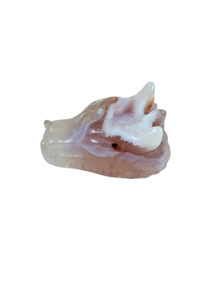 Agate Druzy Dragon Head