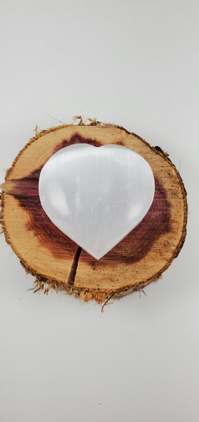 Selenite Heart - Hand carved