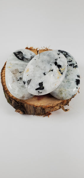 Rainbow Moonstone Hand-Carved Palm Stone