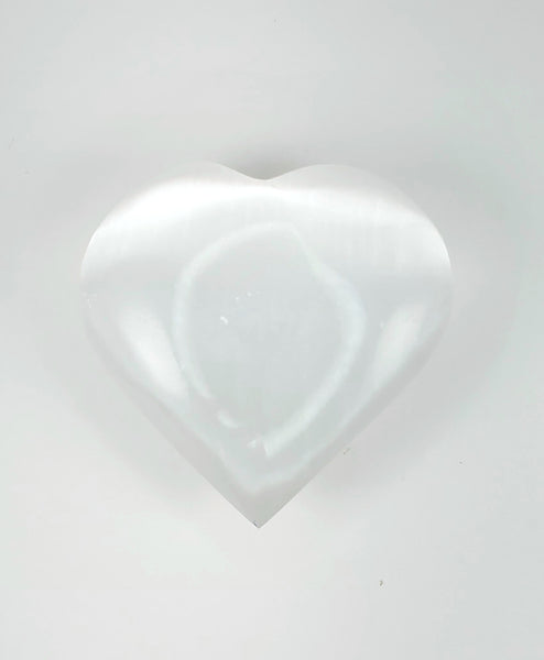 Selenite Heart - Hand carved