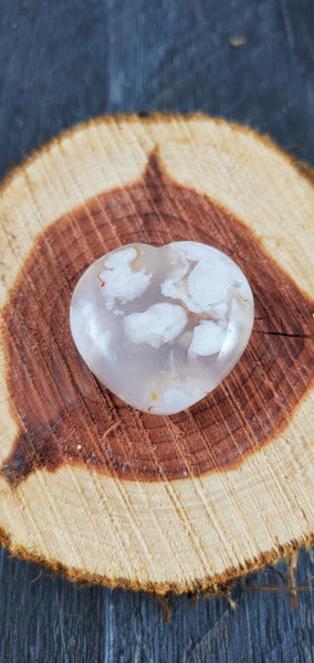 Cherry Blossom Agate Heart