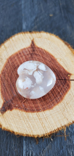 Cherry Blossom Agate Heart